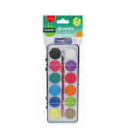 KEYROAD- ACUARELA BASICOS DE 28mm + PINCEL x12 COLORES SURT.
